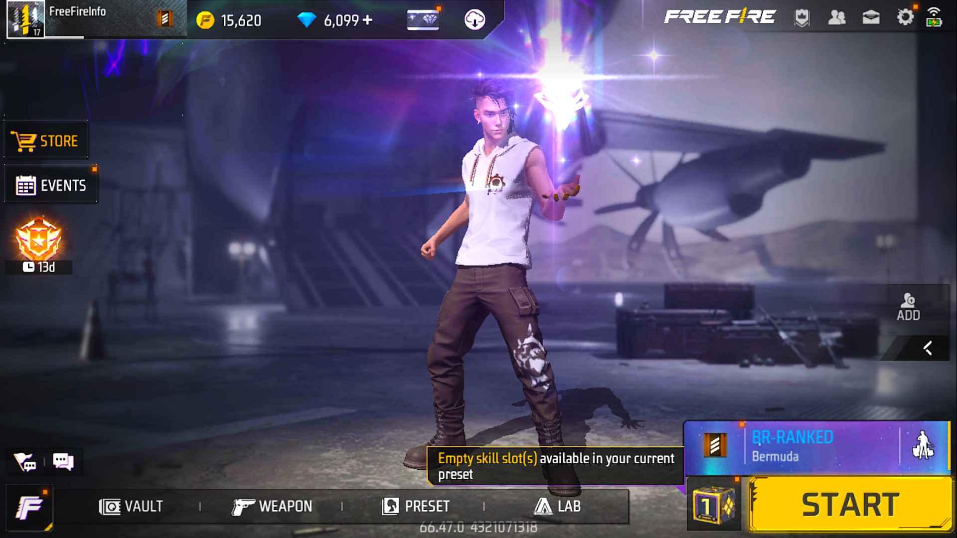 Free Fire Advance Server Lobby