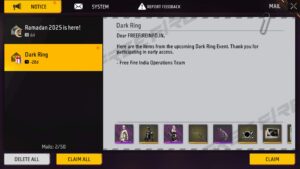 Dark Ring Event Rewards