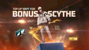 Get Free Golden Criminal Scythe in July Month's Top Up Event of Free Fire - Claim Aero Flex Bundle