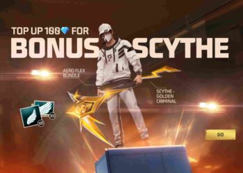Get Free Golden Criminal Scythe in July Month's Top Up Event of Free Fire - Claim Aero Flex Bundle