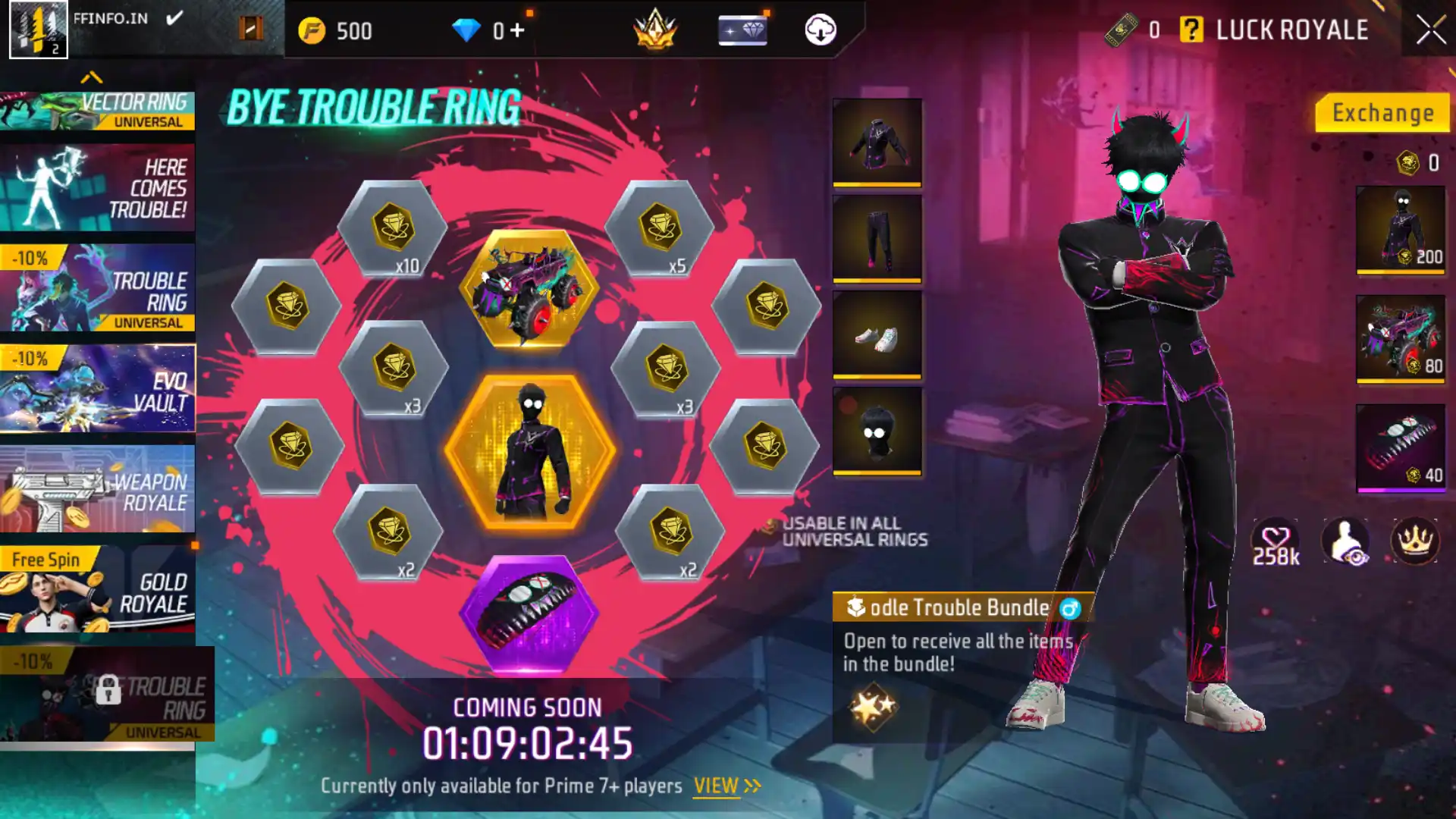 Bye Trouble Ring Event