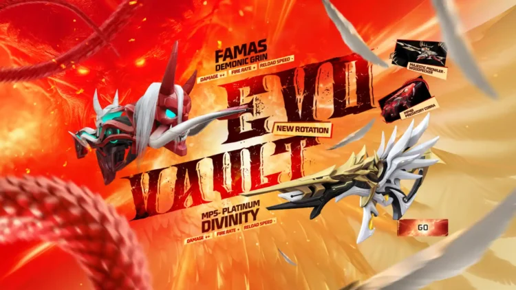 December 2025 Evo Vault Event of Free Fire! Unlock Evo MP5 - Platinum Divinity