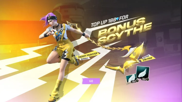 Free 24K Paw Scythe in New Top-Up Event in Free Fire MAX