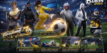 Free Fire OB54 Update Leaks — Football-Themed Event, Stadium Arena & New Revival System Revealed